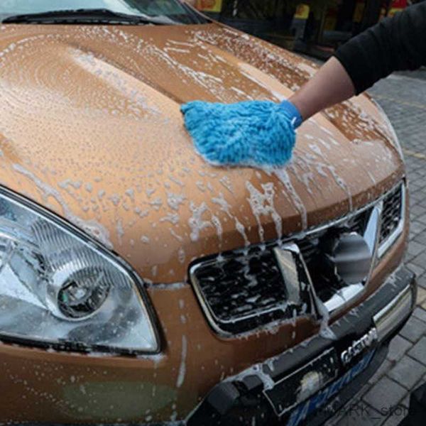 

glove in car wash microfiber gloves thick car wash glove soft mesh backing scratch auto care double-faced glove r230629
