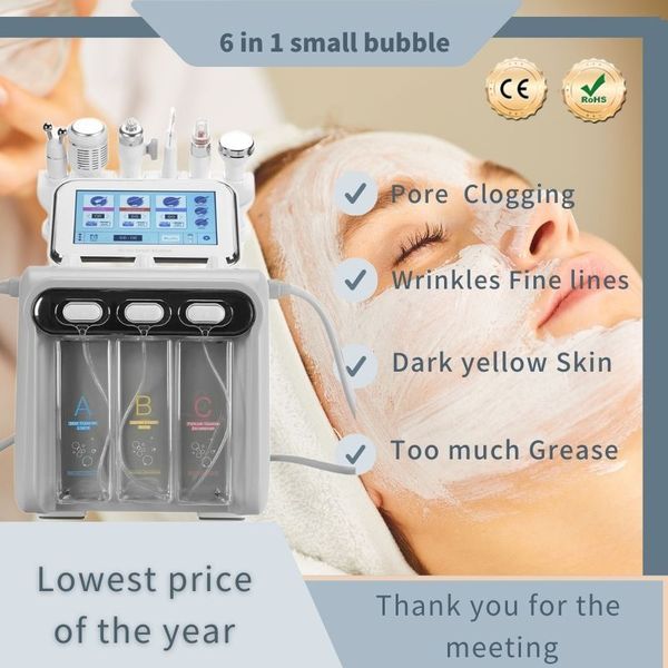 

6-in-1 h2-o2 hydro dermatization rf lift spa facial hydro facial microdermabrasion machine water dermatization beauty machine