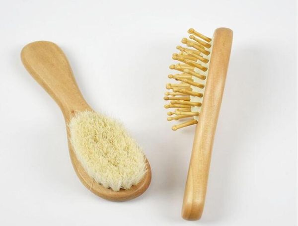 

pure natural wool baby small wooden brush comb shampoo brush portable soft and comfortable wool beard brush8448806, Silver