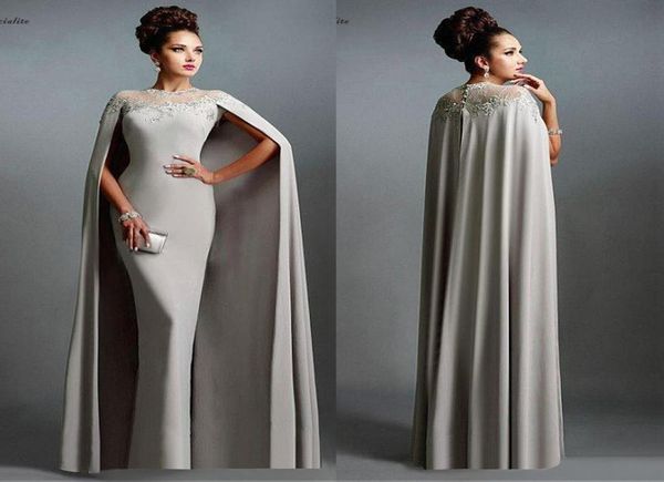 

2019 long mermaid evening dresses with cape illusion neck lace mother of the bride dresses long formal party prom dresses 295362, Black;red