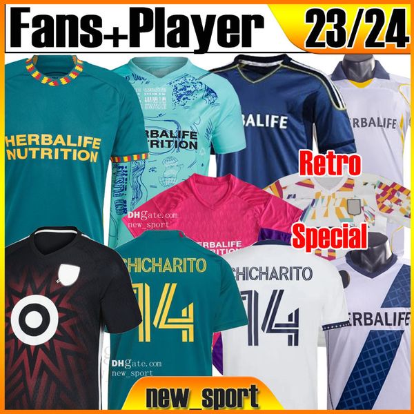 

23 24 la galaxy soccer jerseys all star fans player version mls chicharito costa coulibaly joveljic edwards bond raveloson araujo cabral men, Black;yellow