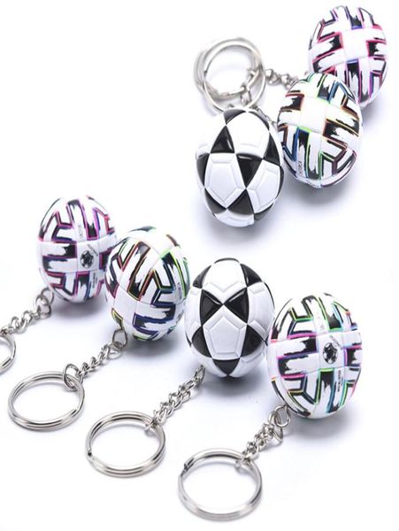 

3d sports football souvenirs pu leather keyring men soccer fans keychain pendant 3d sports football key gift8956234, Silver