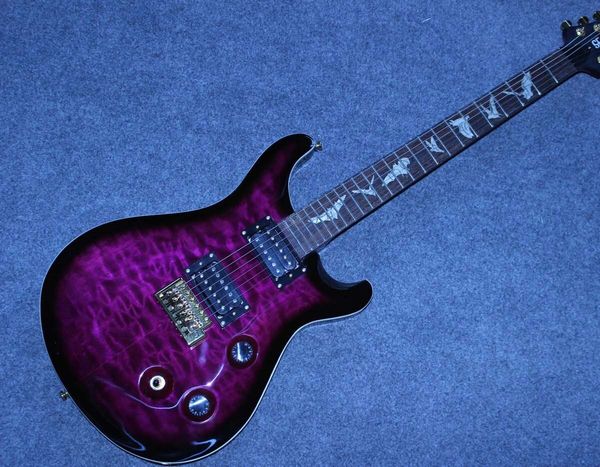 

factory customization new 6-string electric guitar quilted maple purple