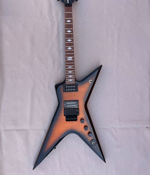 

high-end custom electric guitar and case cherry flame olive green quality