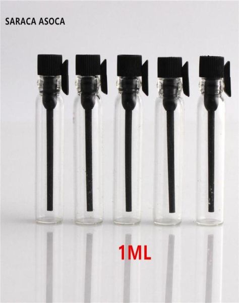 

200pcslot 1ml 15ml 2ml clear mini glass perfume bottle small oil spray container 1ml trial installed glass perfume test tube8754874