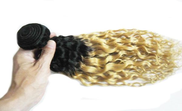 

blonde hair weave bundles ombre virgin brazilian hair 1 bundles nonremy 100g 1b613 kinky curly blonde human hair weft double wef1716560, Black