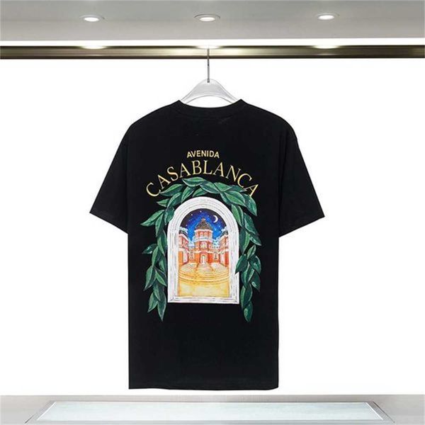 

fashion t shirt men women designers t-shirts tees apparel man s casual chest letter luxury clothing street shorts sleeve clothes casablanc-, White;black