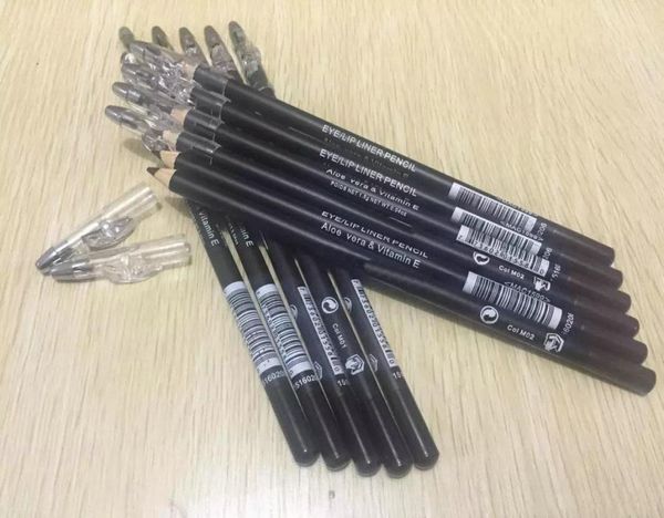 

new waterproof eyeliner eyebrow pencil with sharpener eyelip liner pencil black and brown 12pcs5231703