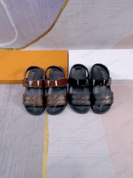 

boys summer sneakers brand designer sandals 2023 children high end sports shoes metal buckle sandals tide fashion letter printing beach slip, Black;red