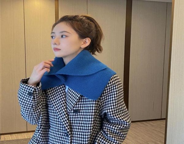

bow ties sitonjwly knitted detachable collars shawl for women winter scarf girls fake false shoulder wrap scarves4156869, Black;gray