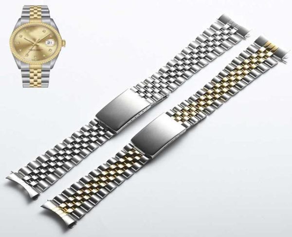 

watch bands 13mm 17mm 20mm two tone steel replacement jubilee bracelet made for datejust1870297, Black;brown