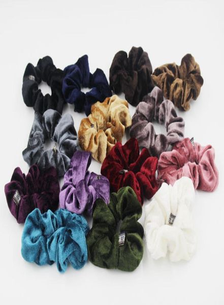 

velvet elastic hair scrunchie scrunchy hairbands head band ponytail holder girls princess accessories child hair accessories a00154215318, Slivery;white