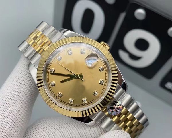 

watch designer watch men's watch log date stainless steel strap sapphire diamond fold buckle mechanical watch, Slivery;brown