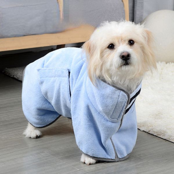 

Dog Drying Coat Bathrobe Towel, Microfibre Material Fast Drying Super Absorbent Dog Bath Robe, Pet Quick Drying Moisture Absorbing with Adjustable Collar and Waist, 3 colors