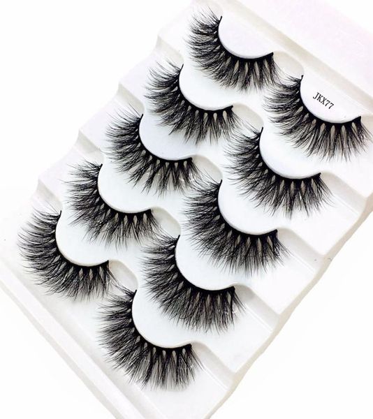 

2019 new 5 pairs 100 real mink eyelashes 3d natural false eyelashes mink lashes soft eyelash extension makeup kit cilios mix jkx79660851