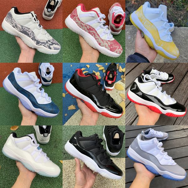 

new jumpman 11 11s basketball shoes cement cool grey cherry yellow snakeskin dmp gamma royal blue 72-10 concord bred 25th anniversary womens