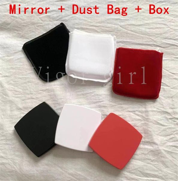 

2023 brand compact mirrors white red black color for girl fashion acrylic cosmetic portable mirror folding makeup tools with nice 7313413