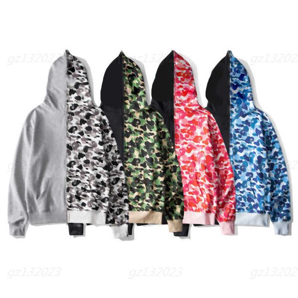 

classic pattern hoodie designer hoodie man colorful camouflage jacket couples casual thin section hooded sweatshirt spring autumn lovers, Black