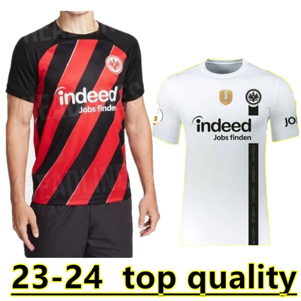

23/24 eintracht frankfurt soccer jerseys 2023 m.gotze kostic sow klammers hinteregger kamada borre shirt rode ache man football uniform 8888, Black;yellow