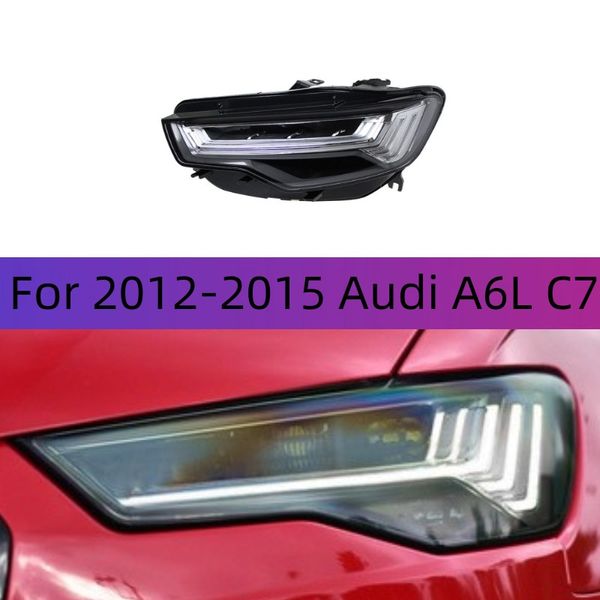 

car headlight daytime running lights front lamp for audi a6l c7 20 12-20 15 high beam streamer turn signal drl head light assembly