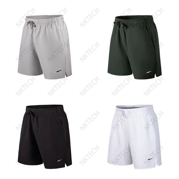 

summer casual men's shorts summer thin loose beach breeches ice silk medium trousers men's sports fifth pants, White;black
