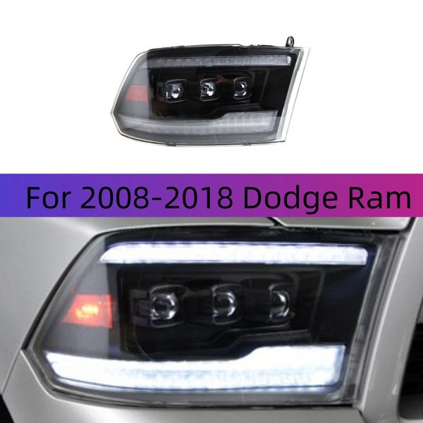 

car headlights assembly dynamic streamer turn signal light for 20 08-20 18 dodge ram led headlight drl daytime running lights front lamp