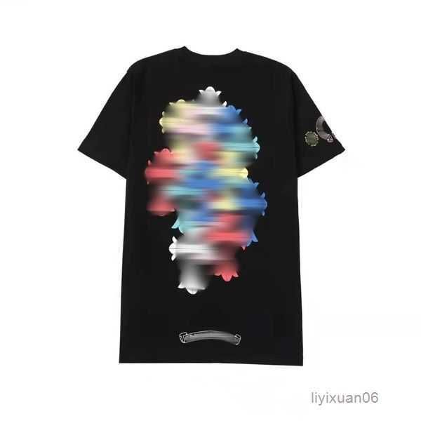 

designer mens t shirt chrome summer sweatshirts heart ch short sleeve shirts loose hip hop chromees hearts fashion horseshoe sanskrit cross, White;black