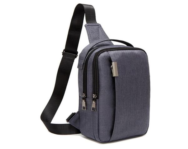 

new mens chest bag small canvas shoulder backpack sling cross body zipper travel bag q01141178939