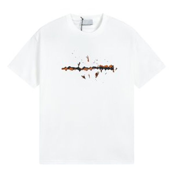 

CPTOPSTONEY Compass Badge Embroidered T-shirt Men's Functional Tide Brand Loose Casual Short Sleeves, White