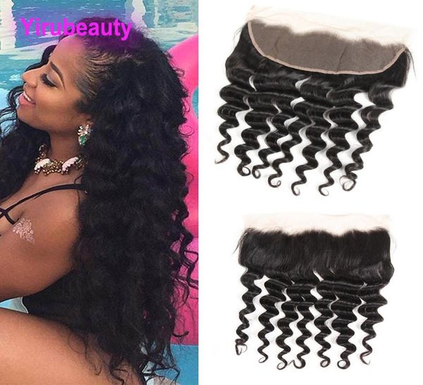 

peruvian human hair 13x4 lace frontal deep wave virgin hair part curly closures natural color6800672, Black;brown