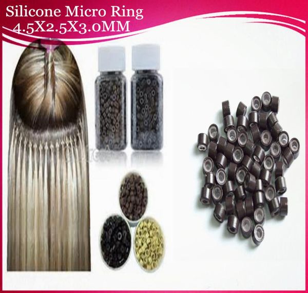 

10000pieces 50mm30mm30mm black micro silicone ringslinksbeads for human hair extensions 6 colors optional5520762
