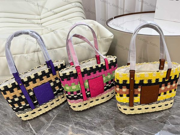 

2024 new women's fashion summer new straw basket bag summer fashion woven leather shopping bag beach holiday handbag caitlin_fashion_ba