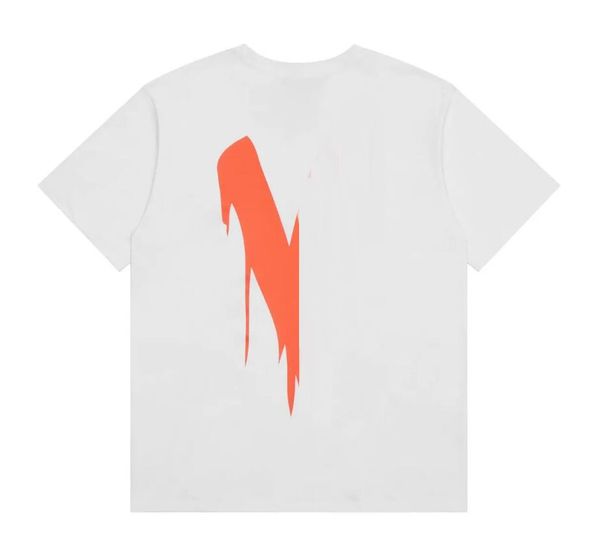 

designer mens t-shirt big v short sleeve paint decal printed t-shirt loose for men and women short sleeve cotton loose short sleeved t-shirt, White;black