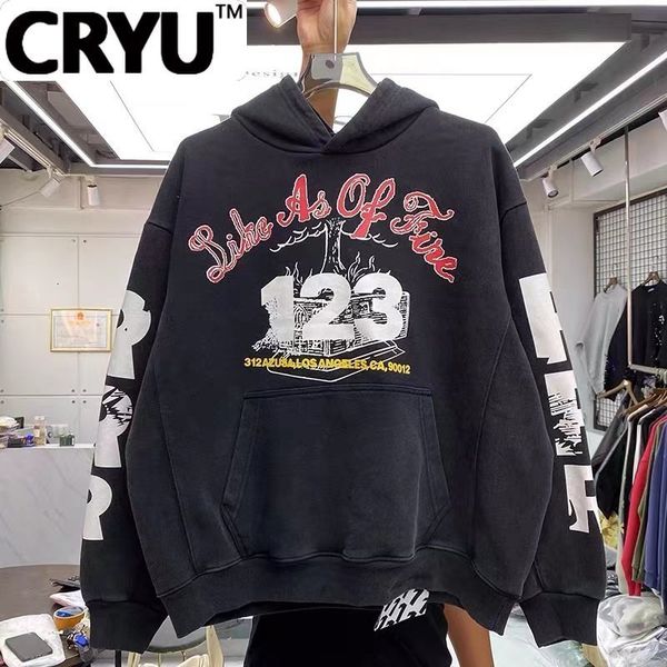 

men s polos cryu lettering graffiti print baggy hoodie 230629, White;black