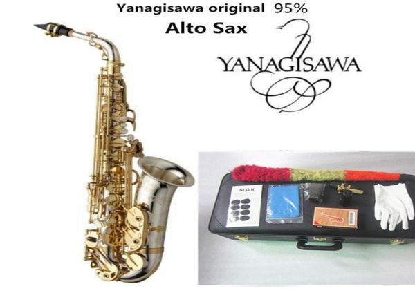 

brand original new yanagisawa awo37 alto saxophone nickel plated gold key professional super play sax mouthpiece with case and ac9610218