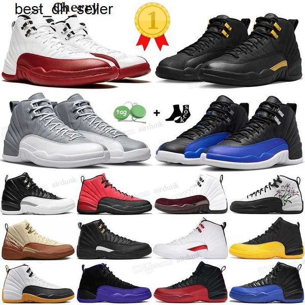 

12s men basketball shoes jumpman 12 mens cherry black taxi flu game hyper royal royalty taxi nylon michigan gym red stealth trainers sports