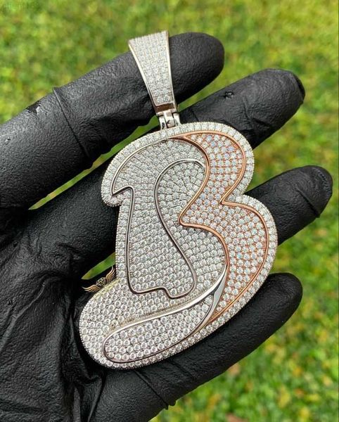 

customized name pendant fully iced moissanite hip hop custom 10k gold letter pendent fine jewelry moissanite pendent, Silver
