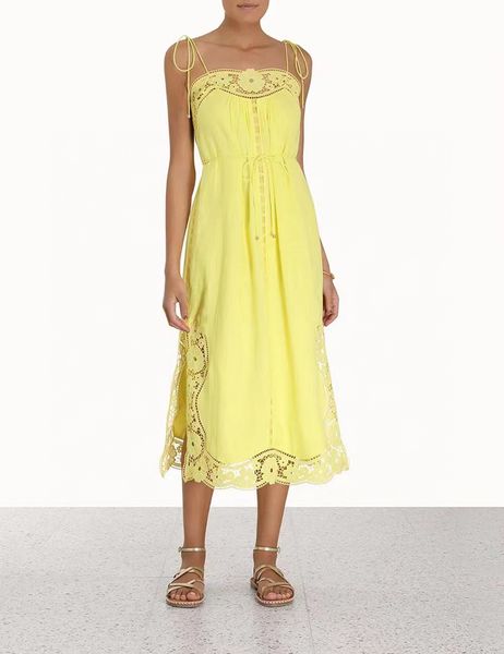 

basic & casual dresses australian designer dress spring/summer 2023 new linen hollow lace up holiday casual strap dress, Black;gray