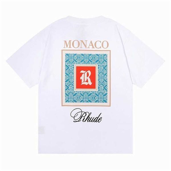

2023 designer shirts summer mens t-shirts womens rhudes designers for men letter polos embroidery tshirts clothing short sleeved tshirt lar, White;black