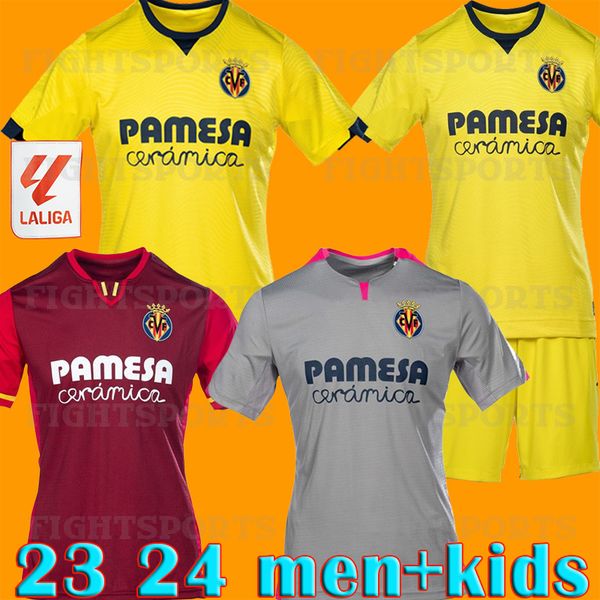 

2023 2024 villarreal cf 100th soccer jerseys special year anniversary centenary pau gerard paco alcacer chukwueze dia a.pedraza men kids foo, Black;yellow
