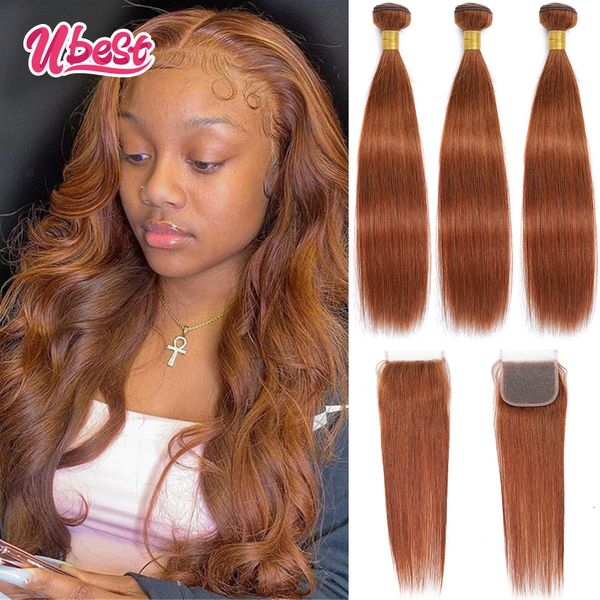 

hair bun maker u ginger brown straight with 4x4 lace clre human bundle brazilian bundles 230629