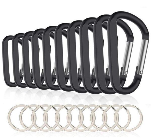 

3inch8cm aluminum carabiner clipspremium durable dring caribeaner with keyring for home rv camping fishing hiking trave cords 7396284