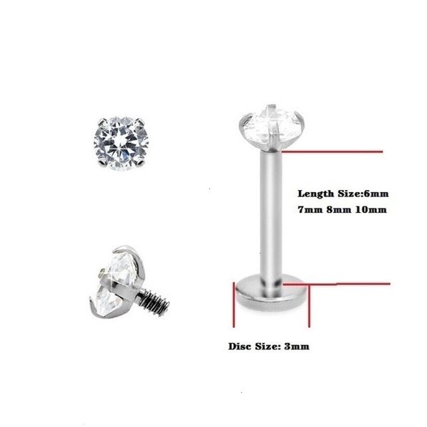 

navel bell button rings 16 gauge g23 labret lip piercing 2mm 25mm m aaaaazircon ear cartilage tragus stud ring body jewelry 230628, Silver