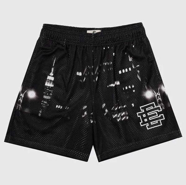 

men's fashion luxury ee shorts basic eric emanuel new york city skyline brand men women basketball pants casual loose fitness sports me, White;black