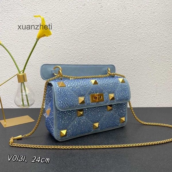 

women lady's valenti designer handbag new shiny luxury bags crystal rivet classic diamond embedding fashion handheld shoulder crossbody