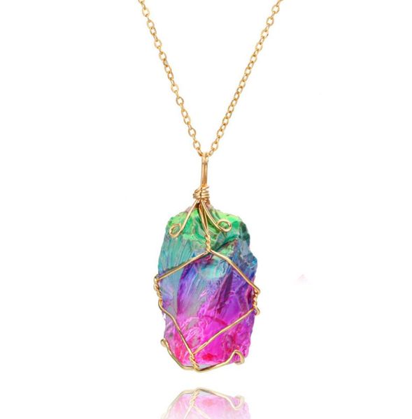 

party jewelry gif colorful stone pendant necklace crystal pendant transparent woman kids fashion baby jewelry multicolor chain nec7917040, Red;brown