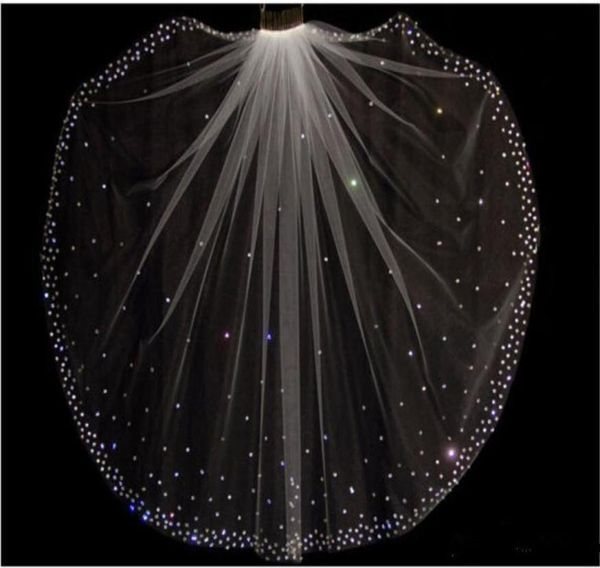 

sparkly glitter sparkling 1 layer crystals wedding veils with comb white ivory bridal accessories3083550, Black