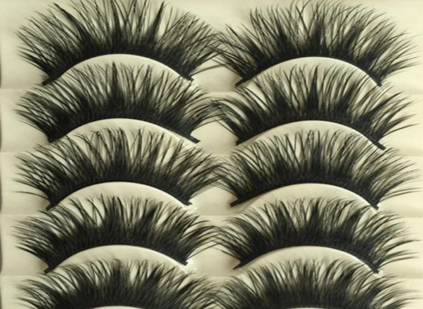 

5 pairs natural fake eye lashes extra long thick cross false eyelashes handmade natural long individual lashes7559574