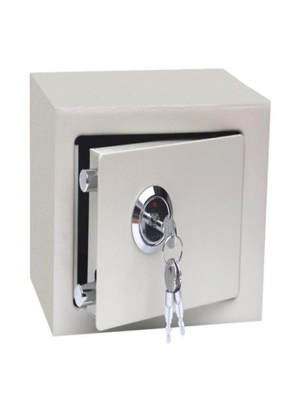 

mini solid steel key operated money cash jewelry deposit security safe box for home office house9361066, Silver