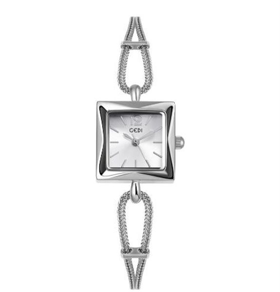 

2023 new women's light luxury, niche, high appearance, high-end feeling, small square plate alloy bracelet, waterproof quartz watch, Slivery;golden